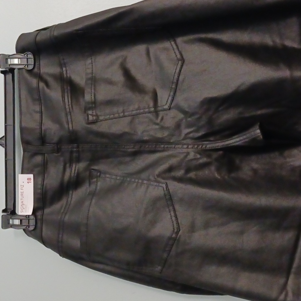 Lane Bryant size 18P women's black skinny, mid-rise, coated  modal blend pants. - Picture 6 of 16